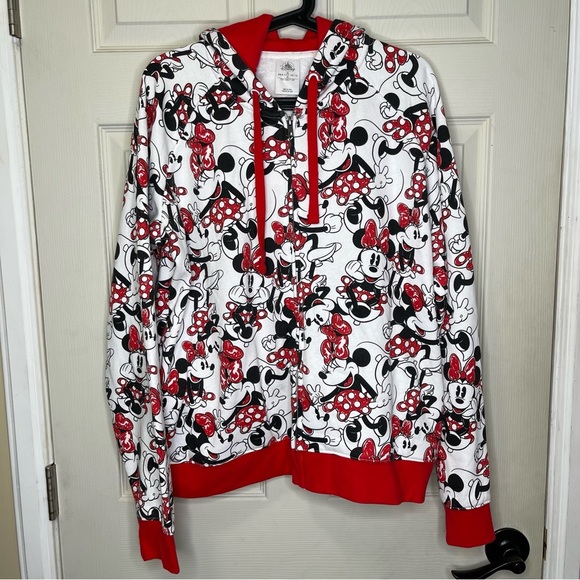 Disney Minnie Mouse Zip up Hoodie with Padded Mouse Ears - Women's Sz XL - Picture 1 of 14